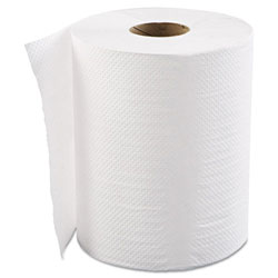 GEN Hardwound Roll Towels, 1-Ply, White, 8 in x 600 ft, 12 Rolls/Carton
