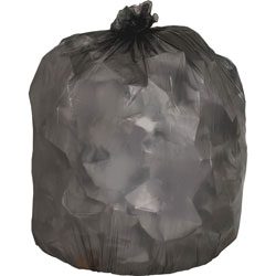 Genuine Joe Black Flat-Bottom Trash Bags, 10 Gallon, 0.35 Mil, 24 in X 23 in, Case of 1,000
