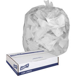 Genuine Joe Clear Trash Bags, 30 Gallon, 0.6 Mil, 30 in X 36 in, Box of 250