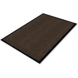 Genuine Joe Dual Rib Carpet Surface, Vinyl Backing, 3' x 5', Chocolate