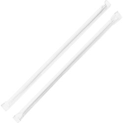 Genuine Joe Individually Wrapped Straws, 7-3/4 in, Translucent