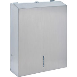 Genuine Joe Towel Dispenser, 13-1/2 in x 4-1/4 in x 11 in, 6/CT, Stainless Steel