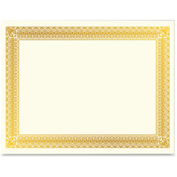 Geographics Gold Foil Certificate, Hvy-Wt, 10/PK, Gold