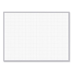 Ghent MFG 1 x 1 Grid Magnetic Whiteboard, 96.5 x 48.5, White/Gray Surface, Satin Aluminum Frame