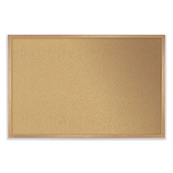 Ghent MFG Aluminum-Frame Natural Corkboard, 36 x 24, Tan Surface, Satin Aluminum Frame