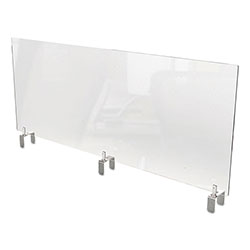 Ghent MFG Clear Partition Extender with Attached Clamp, 48 x 3.88 x 18, Thermoplastic Sheeting