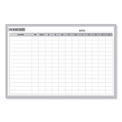 Ghent MFG In/Out Magnetic Whiteboard, 48.5 x 36.5, White/Gray Surface, Satin Aluminum Frame