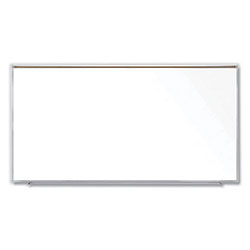 Ghent MFG Magnetic Porcelain Whiteboard with Satin Aluminum Frame and Map Rail, 120.59 x 60.47, White Surface