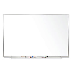 Ghent MFG Magnetic Porcelain Whiteboard with Satin Aluminum Frame, 48.5 x 36.5, White Surface