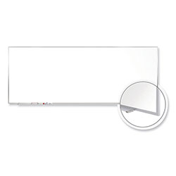 Ghent MFG Magnetic Porcelain Whiteboard with Satin Aluminum Frame, 144.5 x 48.5, White Surface