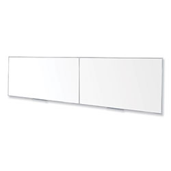 Ghent MFG Magnetic Porcelain Whiteboard with Satin Aluminum Frame, 193 x 48.5, White Surface