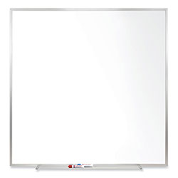 Ghent MFG Magnetic Porcelain Whiteboard with Satin Aluminum Frame, 48.5 x 48.5, White Surface