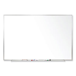Ghent MFG Magnetic Porcelain Whiteboard with Satin Aluminum Frame, 60.5 x 48.5, White Surface