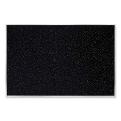 Ghent MFG Satin Aluminum-Frame Recycled Rubber Bulletin Boards, 120.5 x 48.5, Confetti Surface