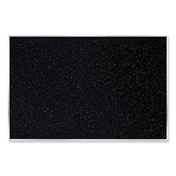 Ghent MFG Satin Aluminum-Frame Recycled Rubber Bulletin Boards, 144.5 x 48.5, Confetti Surface
