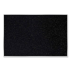 Ghent MFG Satin Aluminum-Frame Recycled Rubber Bulletin Boards, 72.5 x 48.5, Confetti Surface