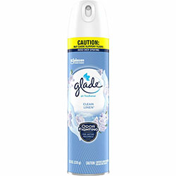 Glade Clean Linen Air Freshener Spray, Aerosol, 8.3 fl oz (0.3 quart), Clean Linen, 6/Carton