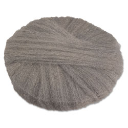 Global Material Radial Steel Wool Pads, Grade 2 (Coarse): Stripping/Scrubbing, 20 in, Gray, 12/CT