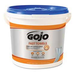 Gojo FAST TOWELS Hand Cleaning Towels, 7.75 x 11, 130/Bucket, 4 Buckets/Carton (629804GOJ)