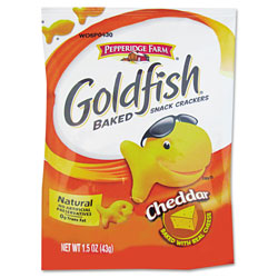 Goldfish® Goldfish Crackers, Cheddar, Single-Serve Snack, 1.5oz Bag, 72/Carton