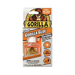 Gorilla Glue Clear Gorilla Glue, 1.75 oz, Dries Clear, 4/Carton