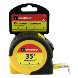 Great Neck Tools ExtraMark Tape Measure, 1 in x 35ft, Steel, Yellow/Black