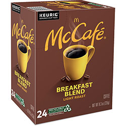 McCafe® Coffee K-Cup, Compatible with Keurig Brewer, Caffeinated, Breakfast Blend, Arabica, Light, 24/Box