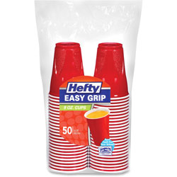 Hefty Plastic party Cups, 9oz., Disposable, 12PK/CT, Red