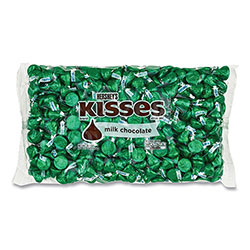 Hershey's® KISSES, Milk Chocolate, Green Wrappers, 66.7 oz Bag