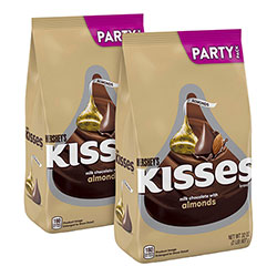 Hershey's® KISSES with Almonds, Milk Chocolate, 32 oz Pack, 2 Packs/Carton