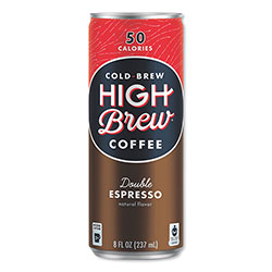 HIGH Brew® Coffee Cold Brew Coffee + Protein, Double Expresso, 8 oz Can, 12/Pack