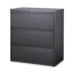 Hirsh 10000-Series 3 Drawer Metal Lateral File Cabinet, 36 inx18.6 inx40.3 in, Dark Gray