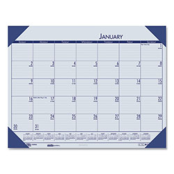 House Of Doolittle Recycled EcoTones Ocean Blue Monthly Desk Pad Calendar, 22 x 17, 2022