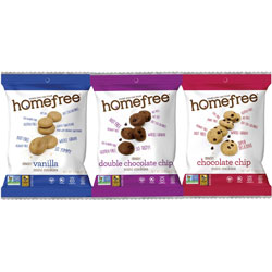 Homefree Mini Cookie Variety Pack , Vanilla, Chocolate Chip, 30/Carton