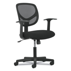 Hon 1-Oh-Two Mid-Back Task Chairs, Supports up to 250 lbs., Black Seat/Black Back, Black Base