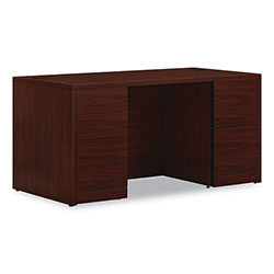 Hon 10500 Series Double Pedestal Desk with Full Pedestals, 60 in x 30 in x 29.5 in, Mahogany