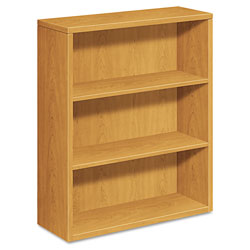 Hon 10500 Series Laminate Bookcase, Three-Shelf, 36w x 13-1/8d x 43-3/8h, Harvest