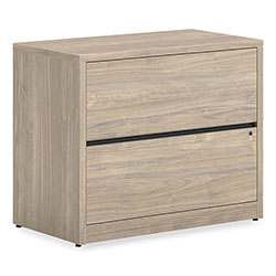 Hon 10500 Series Lateral File, 2 Legal/Letter-Size File Drawers, Kingswood Walnut, 36 in x 20 in x 29.5 in
