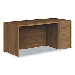 Hon 10500 Series Single Pedestal Desk, Right Pedestal: Box/Box/File, 66 in x 30 in x 29.5 in, Pinnacle
