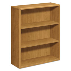 Hon 10700 Series Wood Bookcase, Three Shelf, 36w x 13 1/8d x 43 3/8h, Harvest (HON10753C)