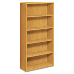 Hon 10700 Series Wood Bookcase, Five Shelf, 36w x 13 1/8d x 71h, Harvest