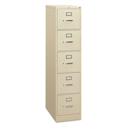 Hon 310 Series Five-Drawer Full-Suspension File, Letter, 15w x 26.5d x 60h, Putty