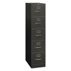 Hon 310 Series Five-Drawer Full-Suspension File, Letter, 15w x 26.5d x 60h, Charcoal