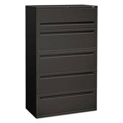 Hon 700 Series Five-Drawer Lateral File with Roll-Out Shelves, 42w x 18d x 64.25h, Charcoal (HON795LS)