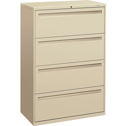 Hon 700 Series Four-Drawer Lateral File, 36w x 18d x 52.5h, Putty