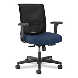 Hon Convergence Mid-Back Task Chair, Up to 275lb, 16.5 in to 21 in Seat Ht, Navy Seat, Black Back/Frame