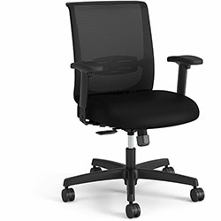 Hon Convergence Swivel Tilt Task Chair, Black Fabric Seat, 5-star Base, Black