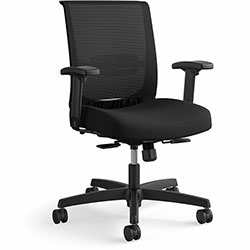 Hon Convergence Mid-Back Task Chair, Swivel-Tilt, Up to 275lb, 16.5 in to 21 in Seat Ht, Black Seat/Back/Frame,Ships in 7-10 Bus Days