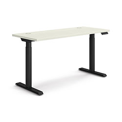 Hon Coordinate Height Adjustable Desk Bundle 2-Stage, 58 in x 22 in x 27.75 in to 47 in, Silver Mesh\Black