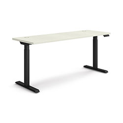 Hon Coordinate Height Adjustable Desk Bundle 2-Stage, 70 in x 22 in x 27.75 in to 47 in, Silver Mesh\Black